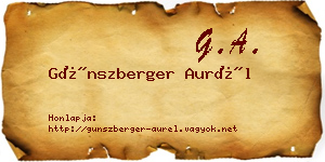 Günszberger Aurél névjegykártya